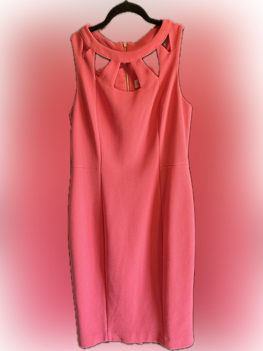 Eliza J Coral Pink Cutout Sheath Dress